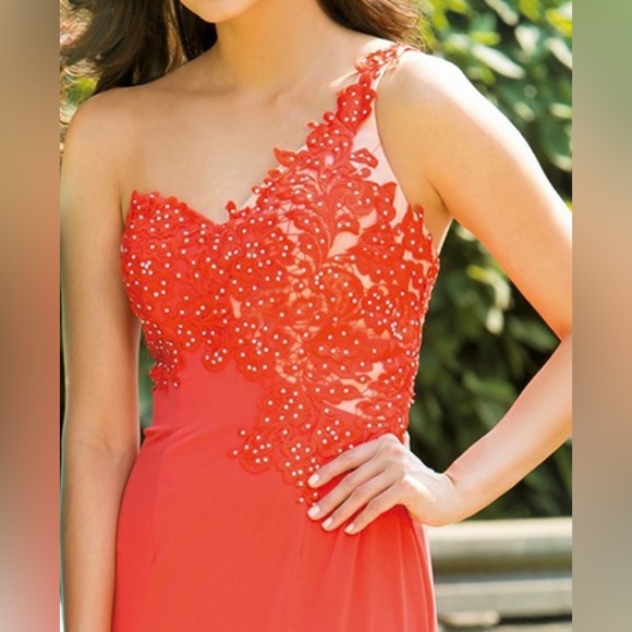 NWT Kasey J Red Mermaid Dress by Jasmine Size 8 - Picture 3 of 14